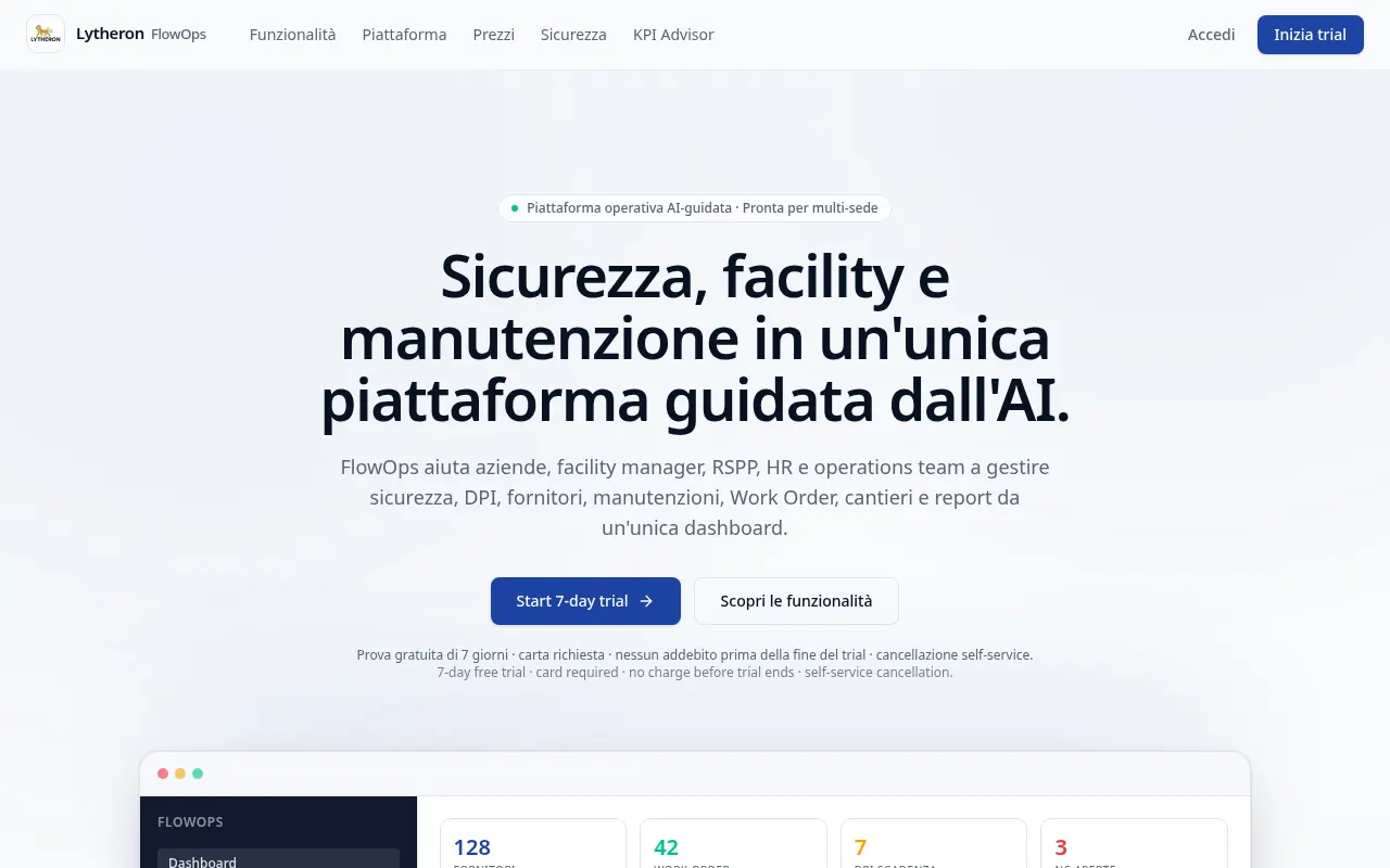 Lytheron FlowOps preview: Self-Service Operational Compliance Platform