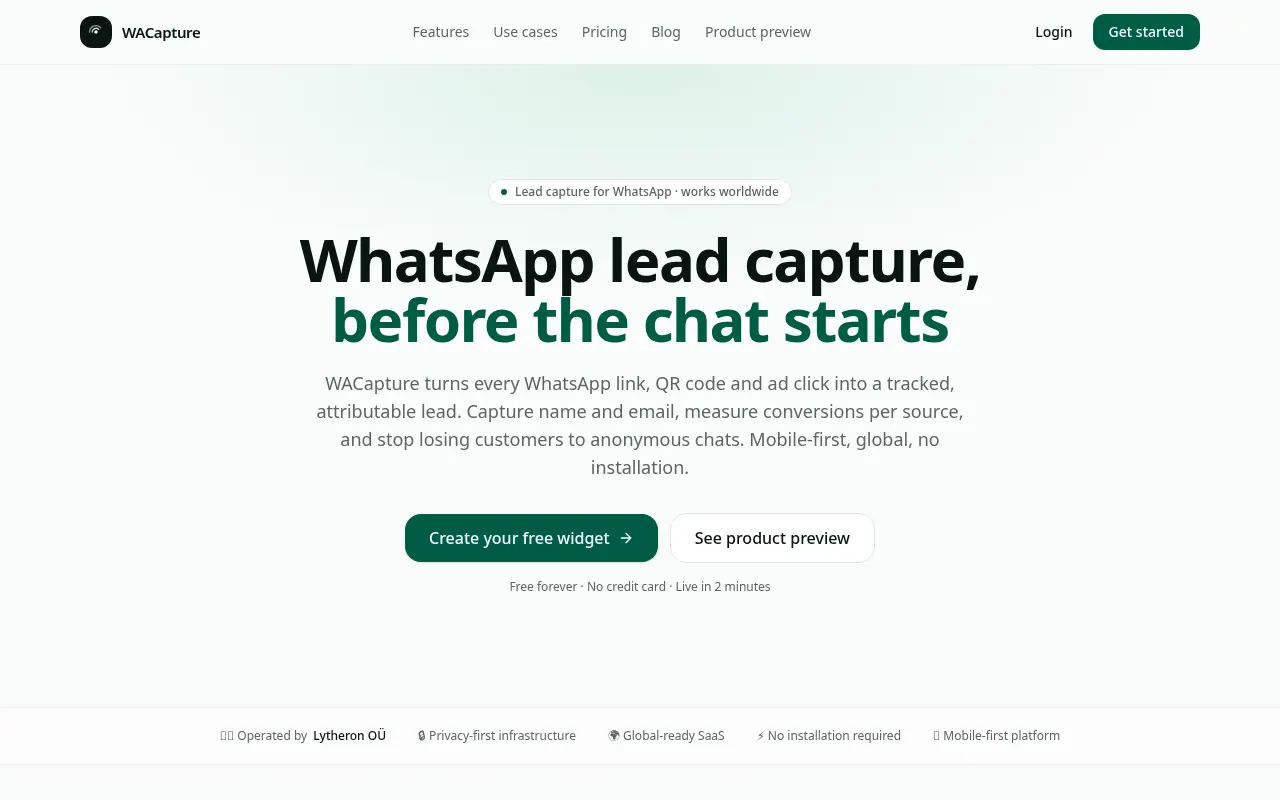 WACapture preview: Lead Capture Infrastructure for WhatsApp and Chat Channels